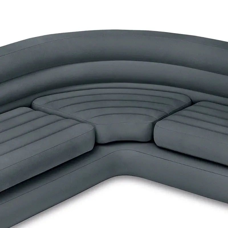 Intex Inflatable L-Shaped Corner Sofa With Cup Holders, Gray, 2-Pack