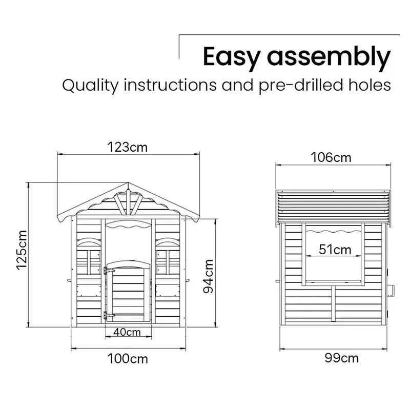 ROVO KIDS DIY Timber Playhouse - Natural Finish