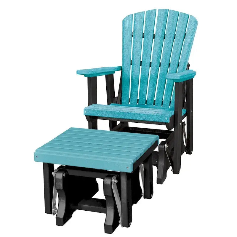 American Furniture Classics Fan-Back Glider Rocker With Matching Ottoman - Handcrafted In The USA