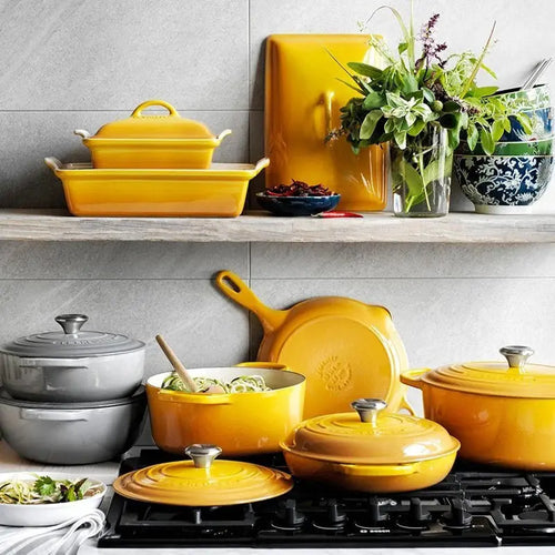 20-Piece Enameled Cast Iron Cookware Set With 10.25-Inch Skillet And 1.75-Quart Saucepan
