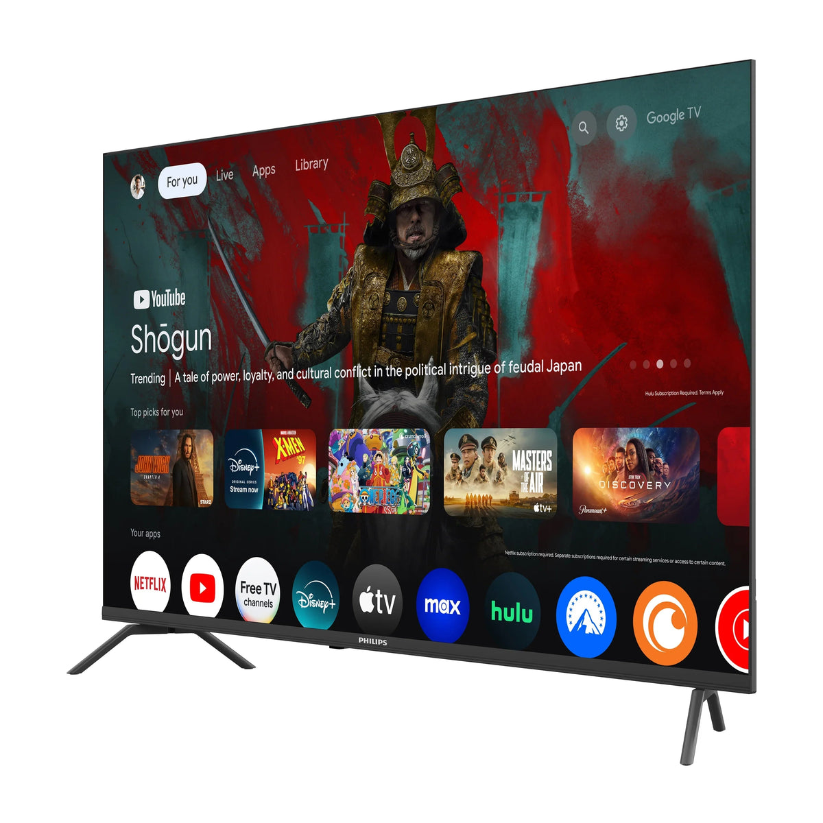 Philips 60 Class 4K Ultra HD Google Smart LED TV - 60PUL7555/F7