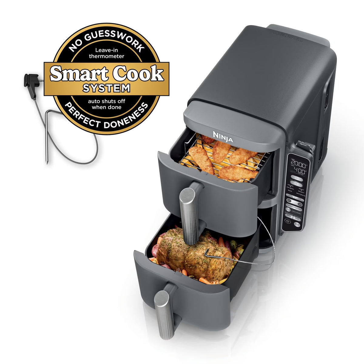 Ninja DoubleStack XL Smart 2-Basket Air Fryer, 10 QT