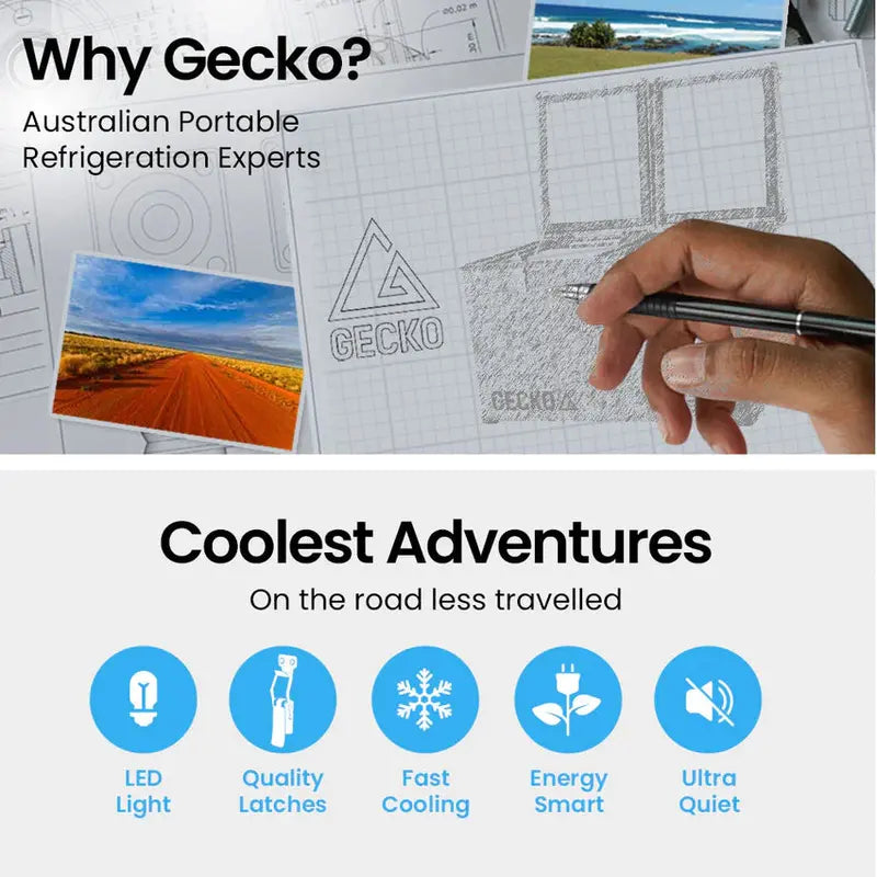 Gecko 75L Dual-Zone Portable Fridge Freezer - GK-FT7