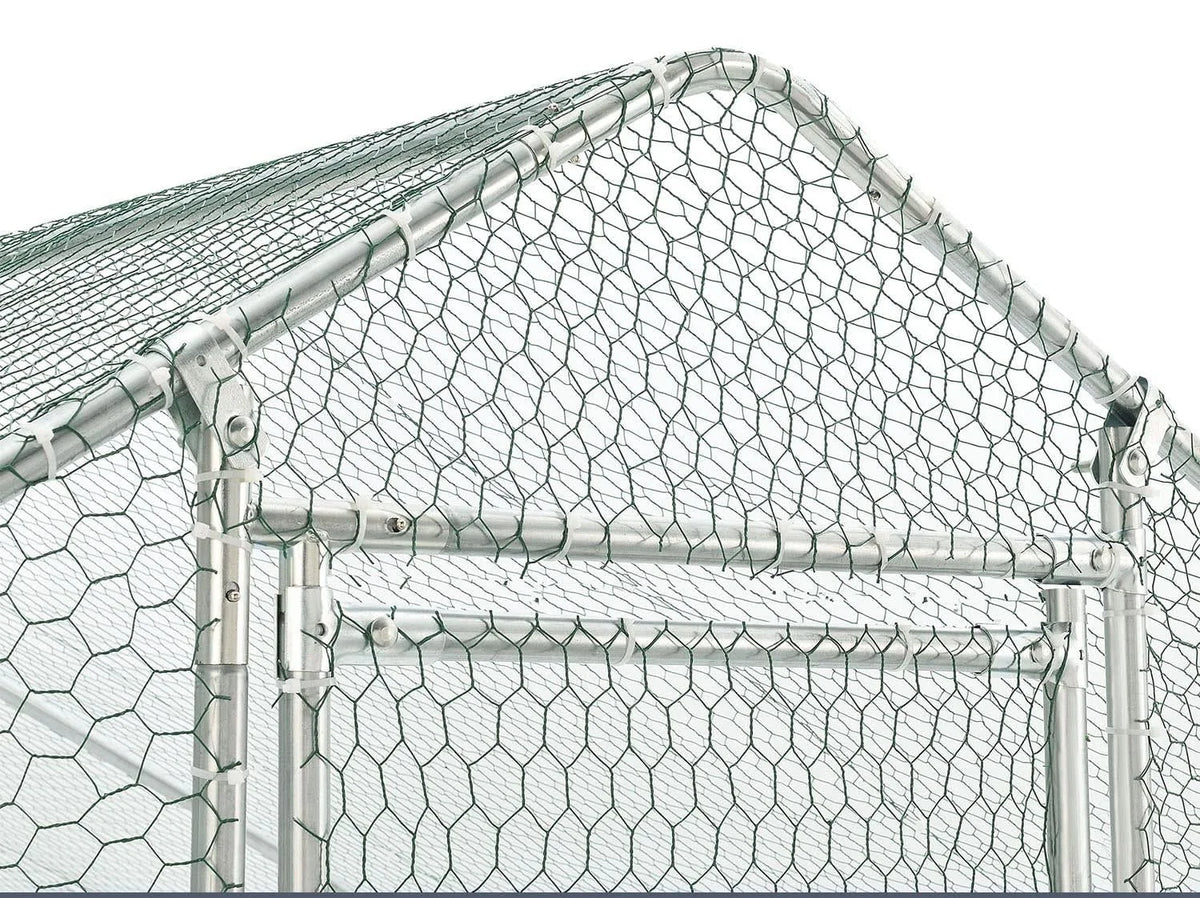 Large Galvanized Metal Chicken Coop With Waterproof Anti-Ultraviolet Cover - 10 L X 6