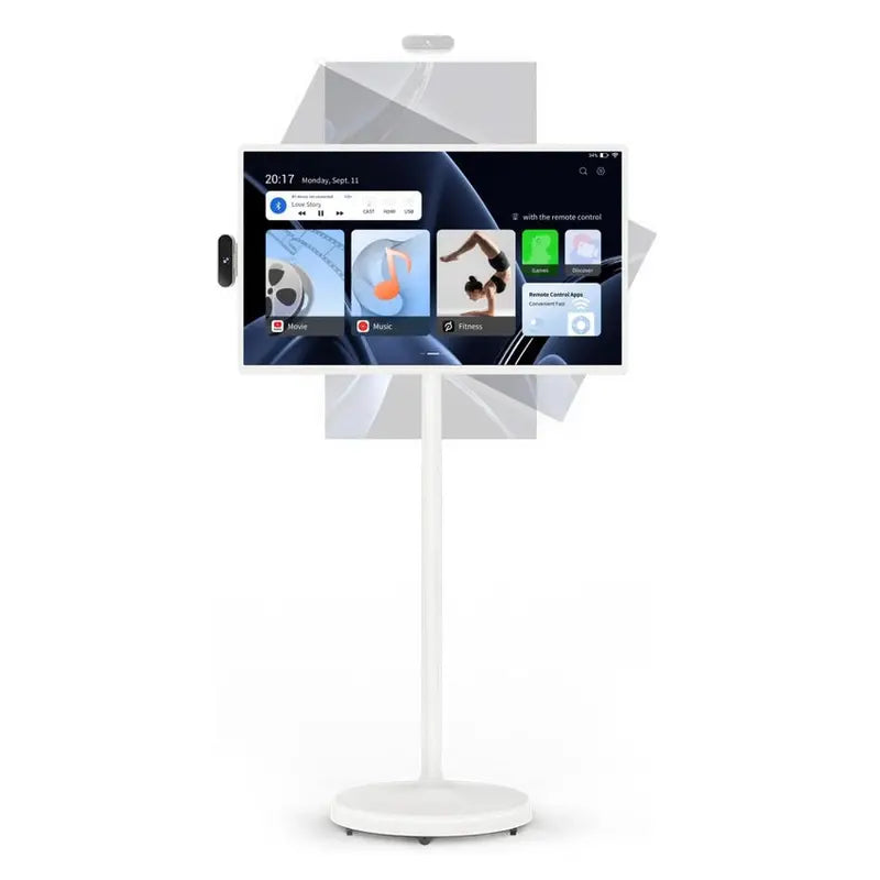 32-Inch Portable Smart TV With Android 13, Rotating Touchscreen, Built-In Battery And Swivel Stand