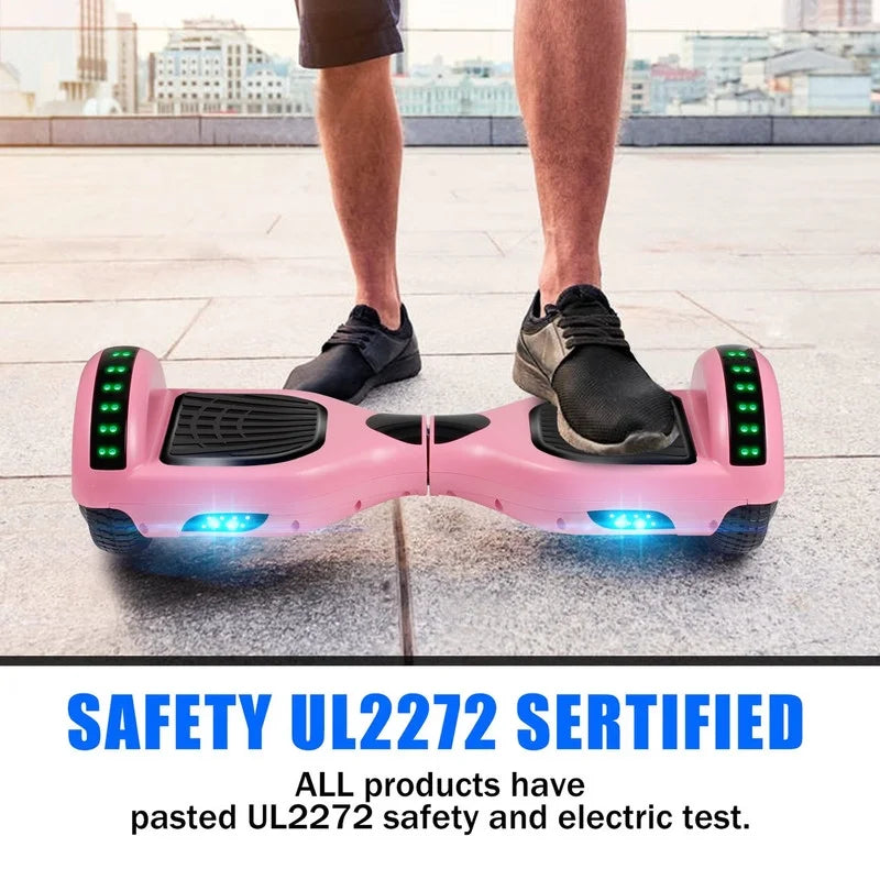 SISIGAD Self-Balancing Electric Hoverboard, Pink, 6.5 inch, 10 Mph