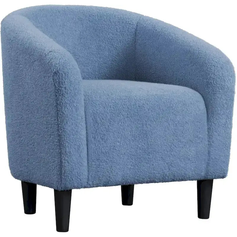 Yaheetech Boucle Upholstered Barrel Accent Chair - Club-Style Armchair