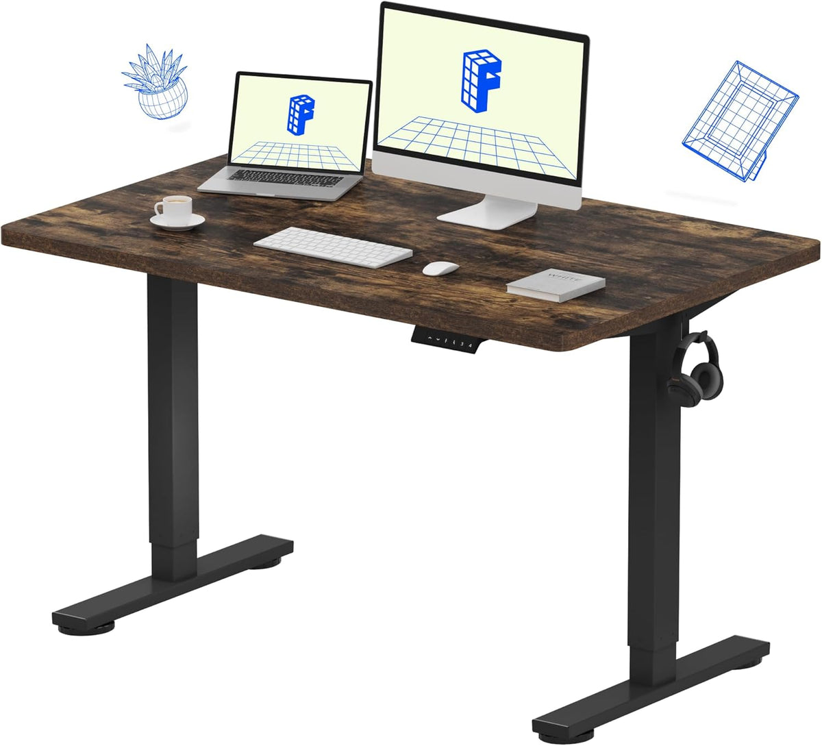 FLEXISPOT Electric Standing Desk With Whole-Piece Desktop - EN1