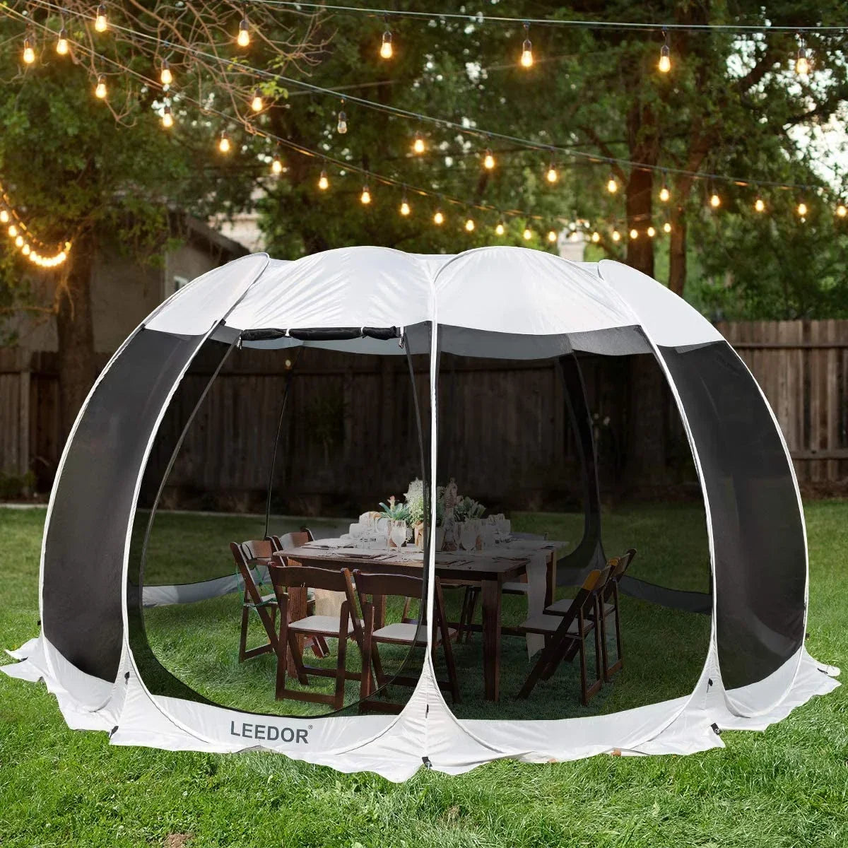 Leedor Screen House Tent Instant Outdoor Canopy 15x15 Gray