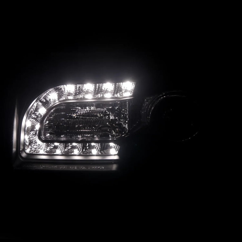 Spec-D Tuning Black LED Strip Projector Headlight Assembly Pair - 2005-2010 Chrysler 300C AWD HEMI SRT-8