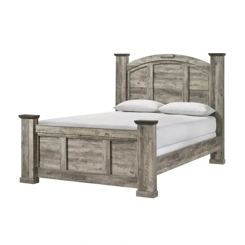 Aimon Rustic Gray 5-Piece Panel Bedroom Set - King Or Queen