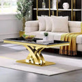 Rectangular Coffee Table, 48-Inch X-Base With Pedestal Support