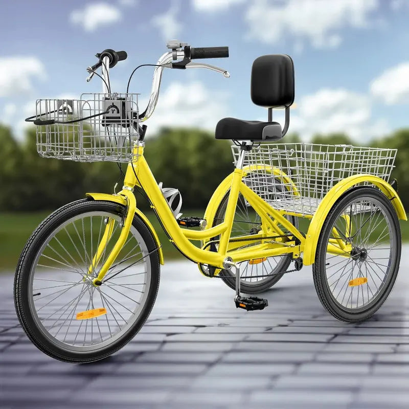 Adult 3-Wheel Pedal Tricycle, 24 And 26 Inch, 7-Speed