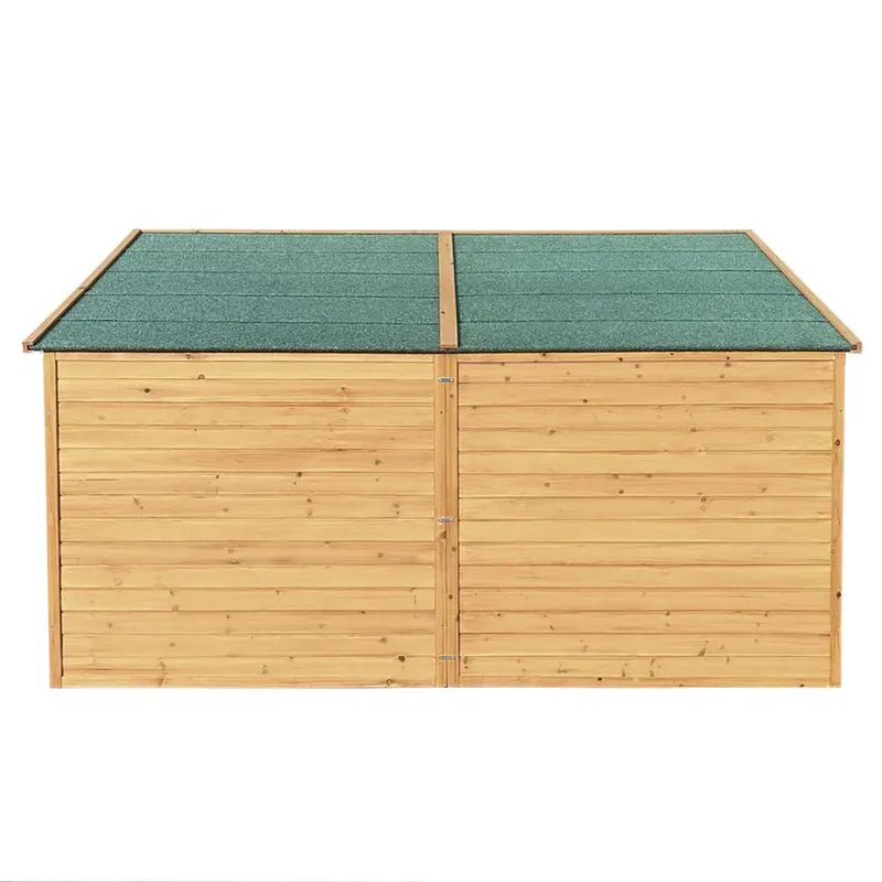 i.Pet Extra-Large Outdoor Wooden Log-Style Dog House With Insulated Bed, 2.28m - Brown