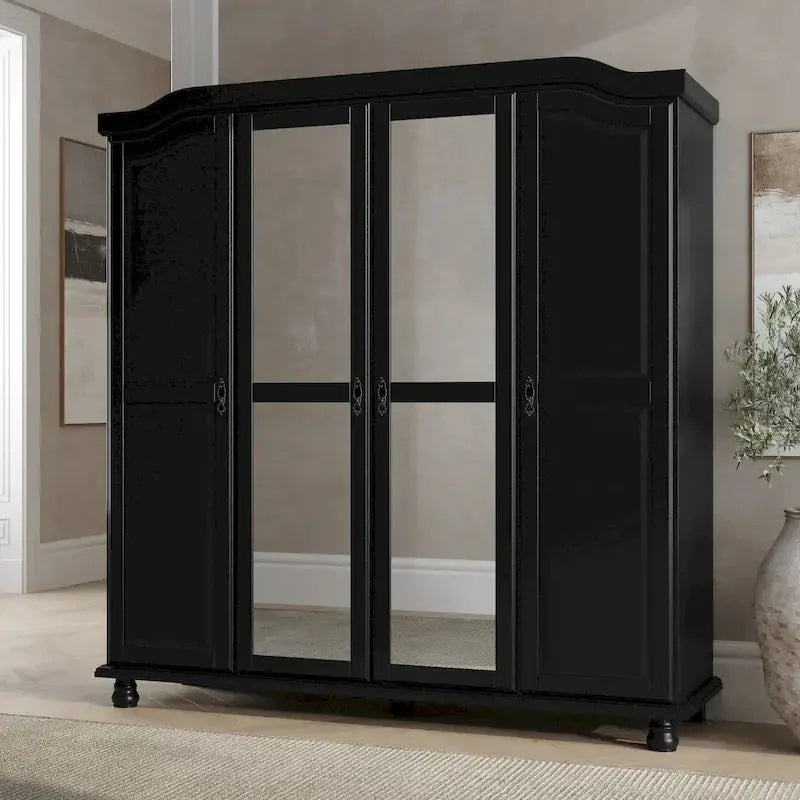 Palace Imports Kyle 4-Door Solid Wood Armoire, 72.25w x 76.5h x 22.25d - Kyle
