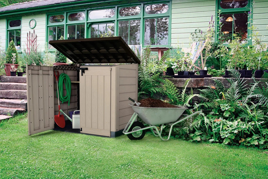 Keter Store It Out MAX Horizontal Resin Outdoor Storage Shed, Beige - Store It Out MAX