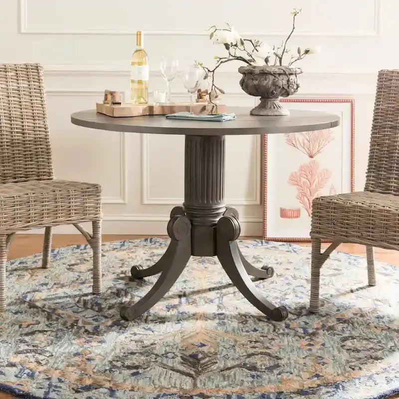 SAFAVIEH Jeane Drop-Leaf Dining Table, Antique White, 43 Inch Square Design