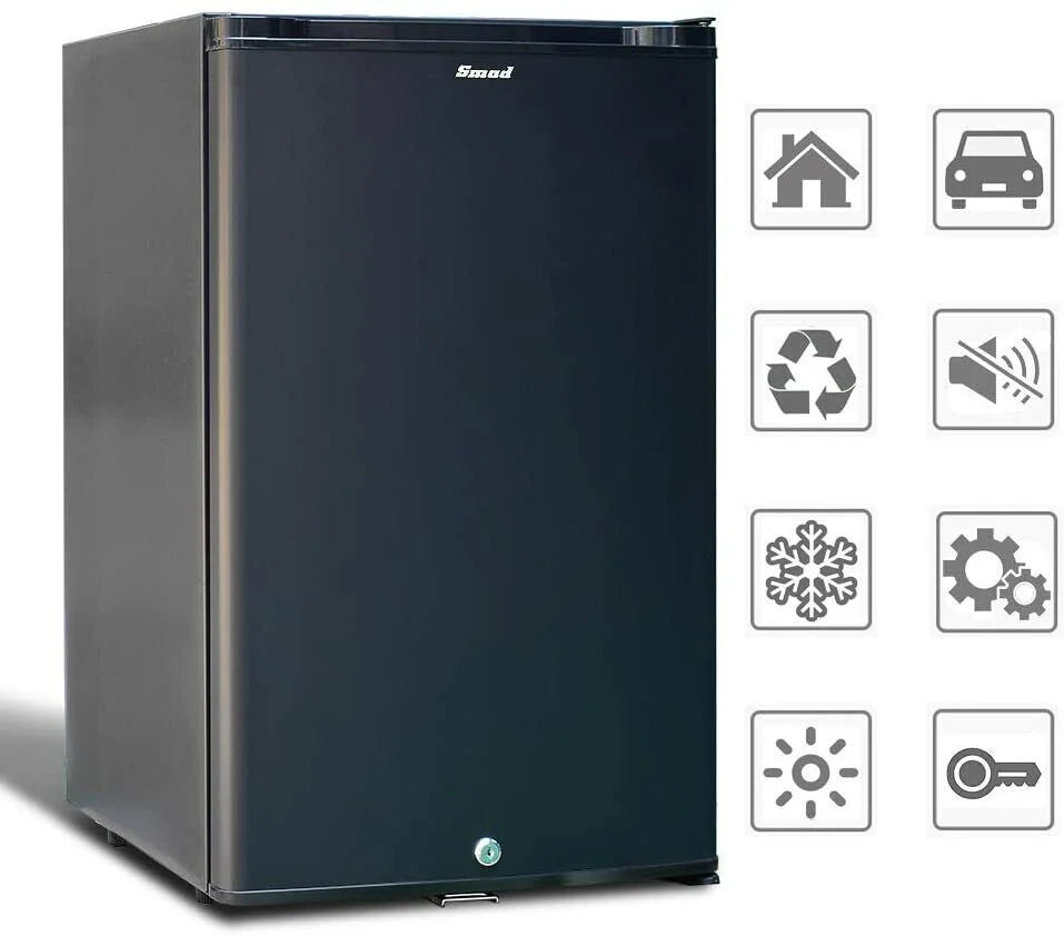 Smad Portable Absorption Mini Fridge 1.7 Cu Ft With Lock, Reversible Door, AC 110V And DC12V