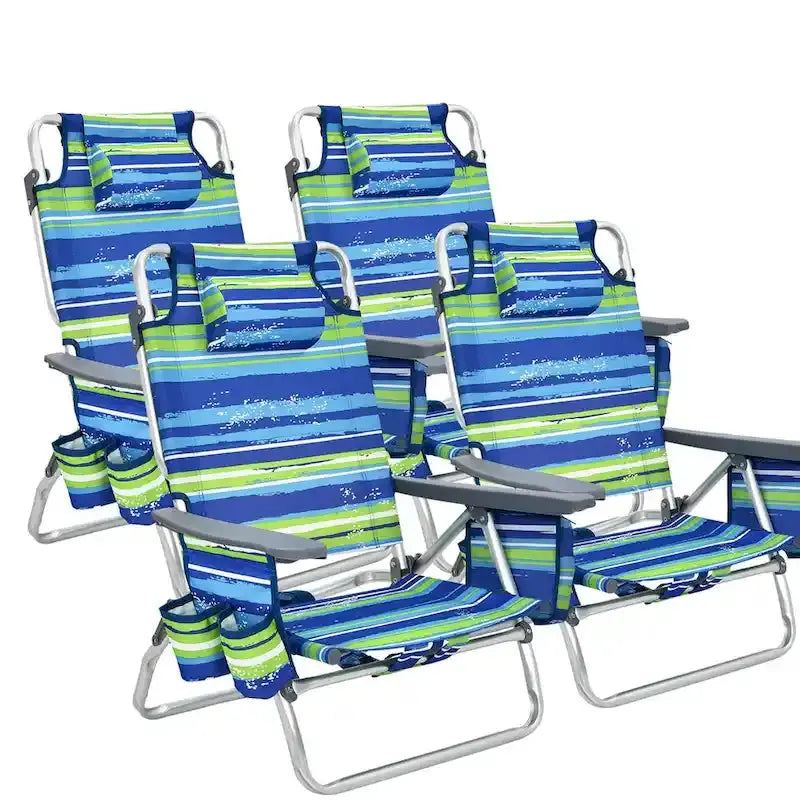 CraftPorch 4-Pack Folding Beach Chairs With 5-Position Recline