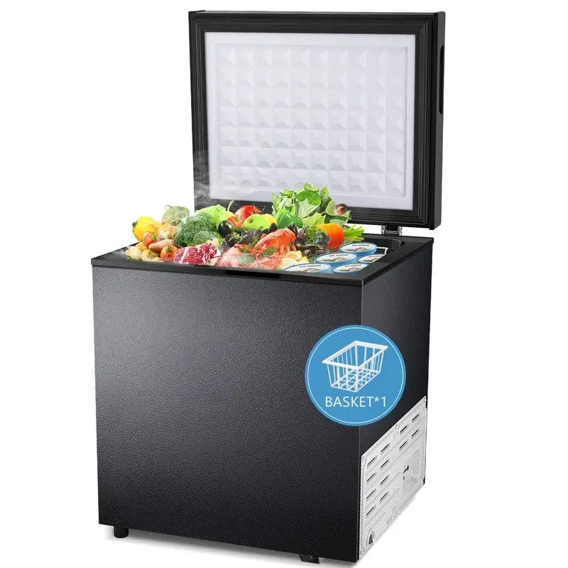 Compact Freestanding Chest Freezer, 1.8 Cu. Ft., Bottom Drain, 7-Tier Thermostat Control