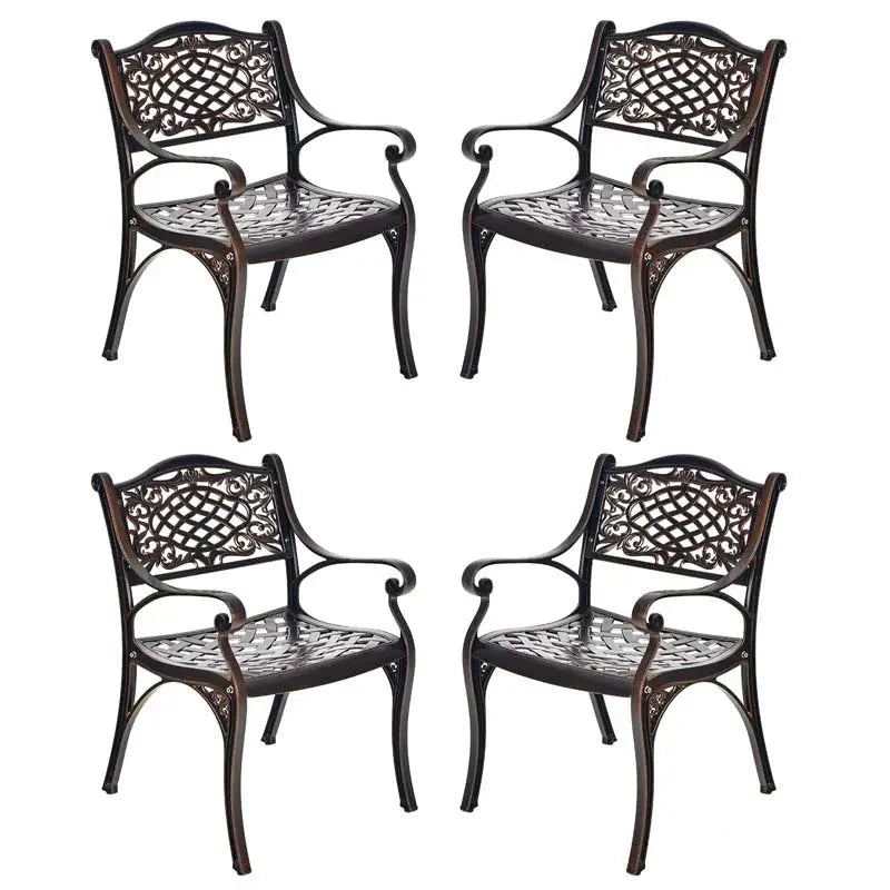 All-Weather Cast Aluminum Outdoor Dining Chairs, Set Of 2 - 23 in x 22 in x 32.5 in