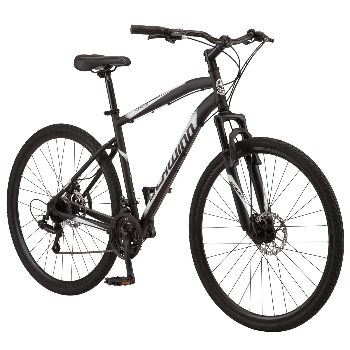 Schwinn Glenwood Men's Hybrid Bike, 700c, 21 Speeds, Black
