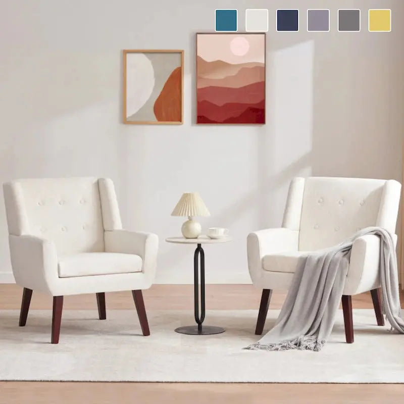 HUIMO Tufted Upholstered Accent Chair, 30 Inches Deep x 29 Inches Wide x 35 Inches High