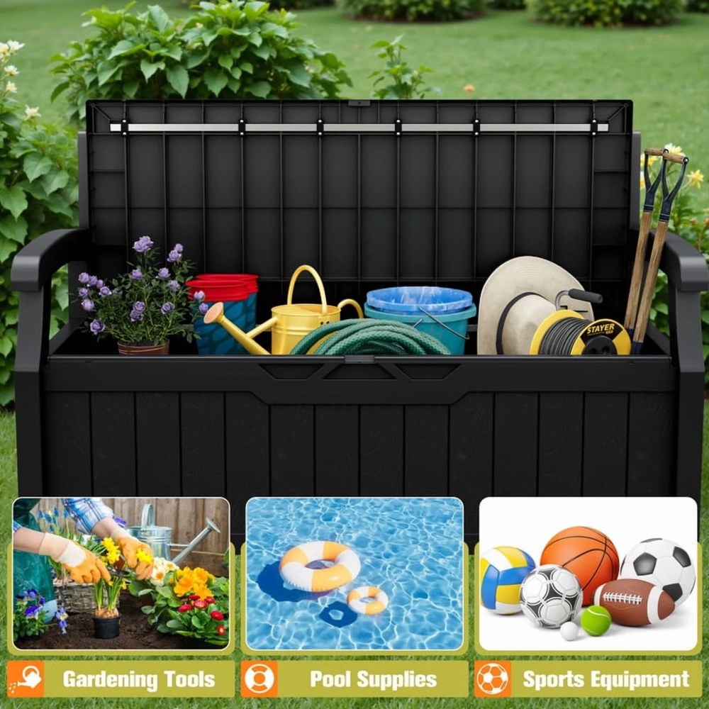 Devoko 82 Gallon Outdoor Storage Bench And Deck Box