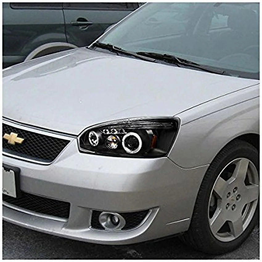 Spec-D Tuning Black Projector Headlights With Dual Halo Rings And LED Lights - 2LHP-MBU04JM-TM