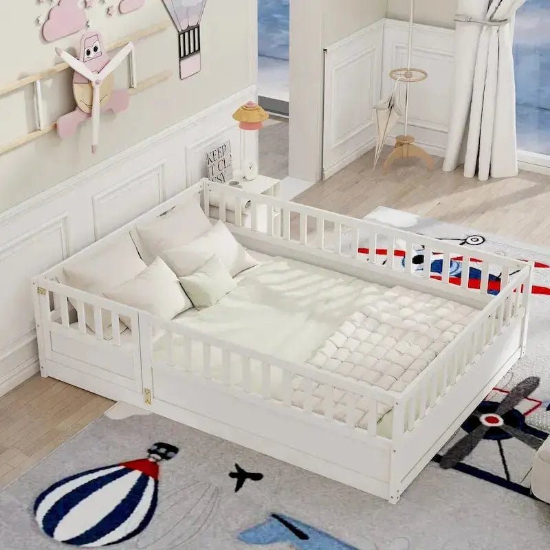 Montessori Toddler Floor Bed - Low-Profile Solid Wood Frame With Support Slats