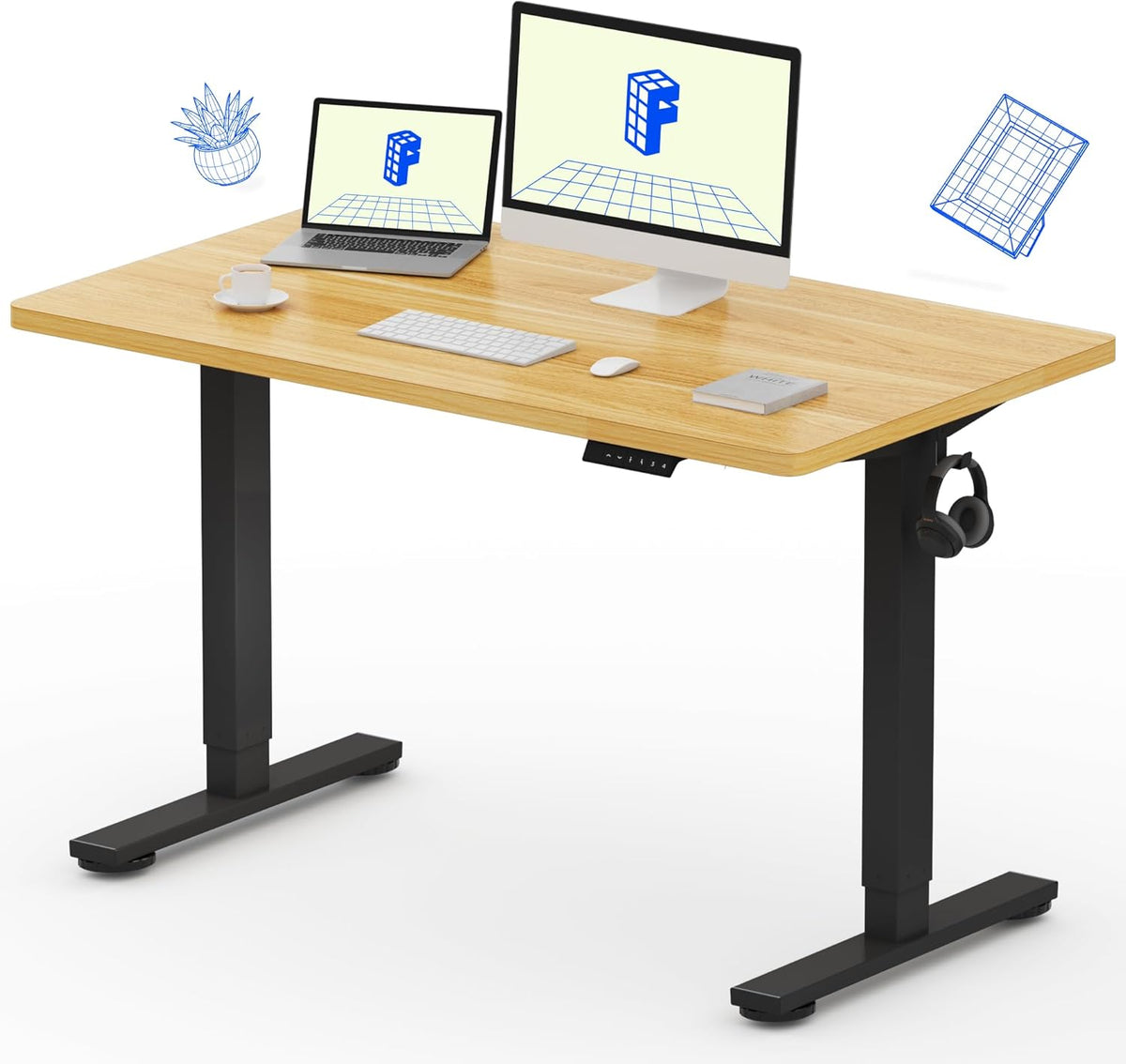 FLEXISPOT Electric Standing Desk With Whole-Piece Desktop - EN1