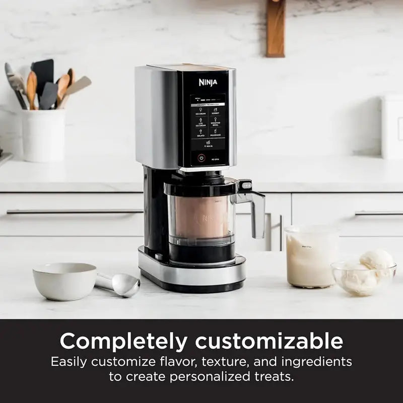 Ninja CREAMi Ice Cream Maker, 7 One-Touch Programs, 2 16-oz Pints, Silver - NC301