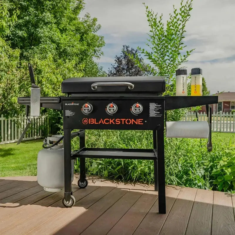 Blackstone 28-Inch 3-Burner Griddle With Hood - XL Flat Top Outdoor Grill Kit