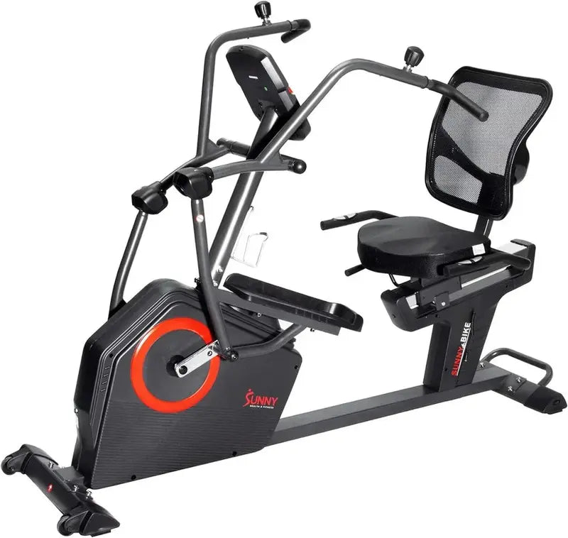 Sunny Health & Fitness Recumbent Elliptical Bluetooth-Enabled Cross Trainer With Arm Exercisers And Low-Entry Seat - SF-RBE4886SMART