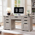Farmhouse Executive Computer Desk 60-Inch Solid Wood