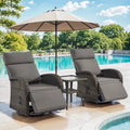 Pocassy Outdoor Recliner Set, 3-Piece, Grey