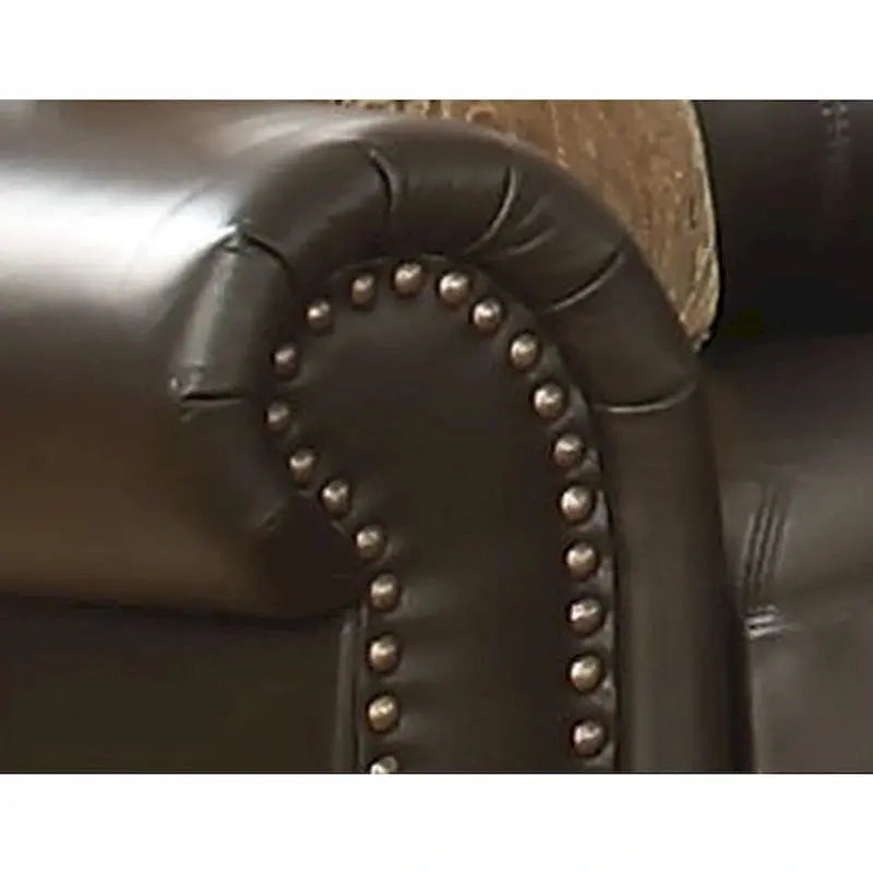 Louis-Style Sofa And Loveseat Set - Dark Brown
