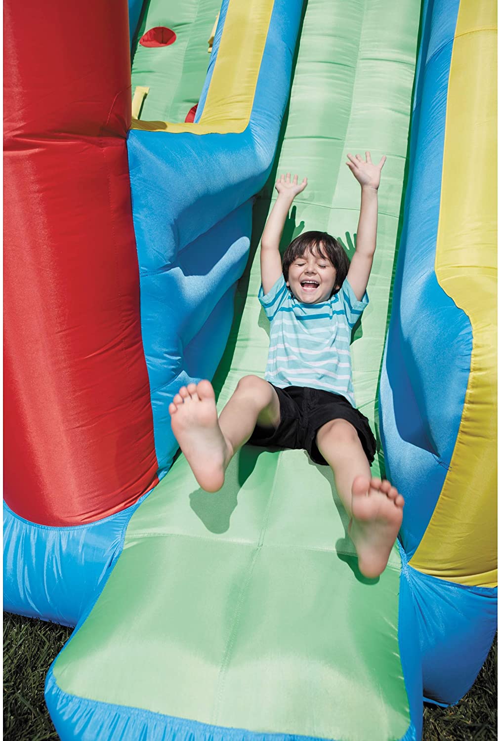 Little Tikes Giant Inflatable Slide Bouncer - Blue Or Green