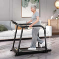 Senior-Friendly Walking Treadmill With Extended Handrails, 2.5 HP, 300 Lb Capacity, Black