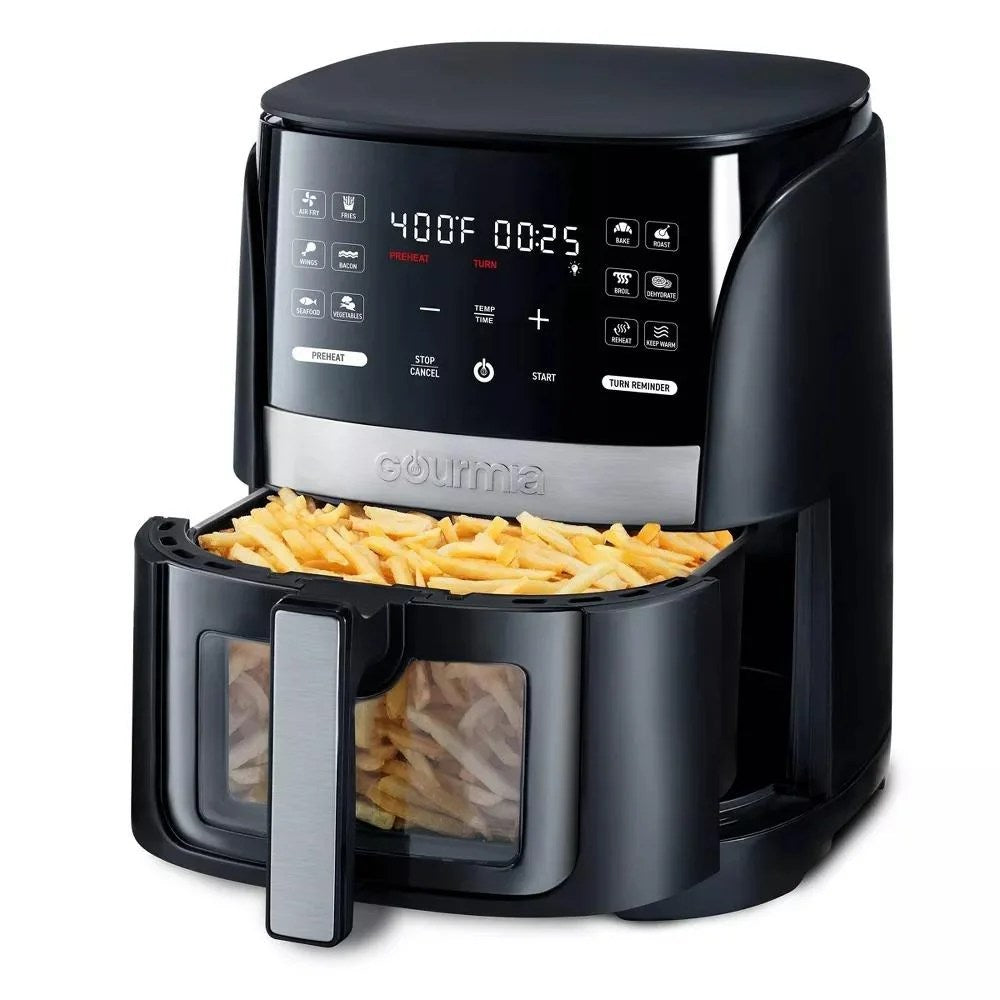 Gourmia 6-Qt Digital Window Air Fryer With 12 Presets - Black