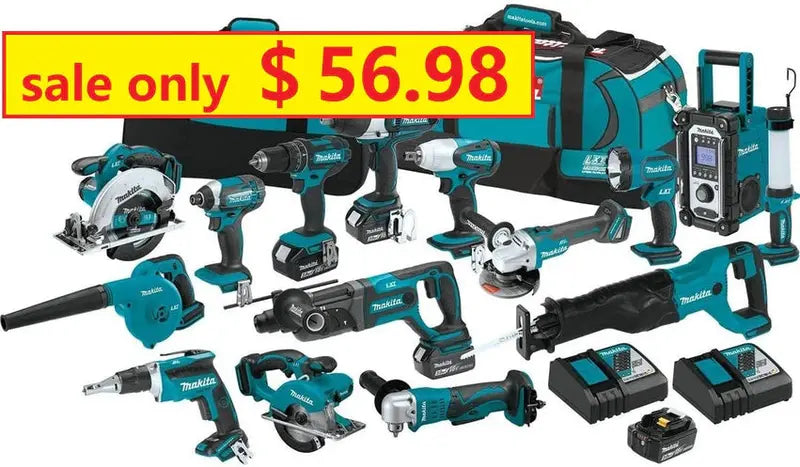 Makita 18V LXT 15-Piece Cordless Power Tool Combo Kit - XT1501