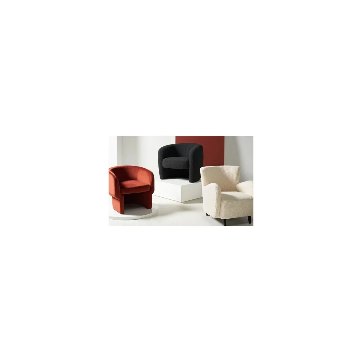 Safavieh Couture Rayanne Mosern Wingback Chair, 28" W X 34" D X 31" H, Ivory