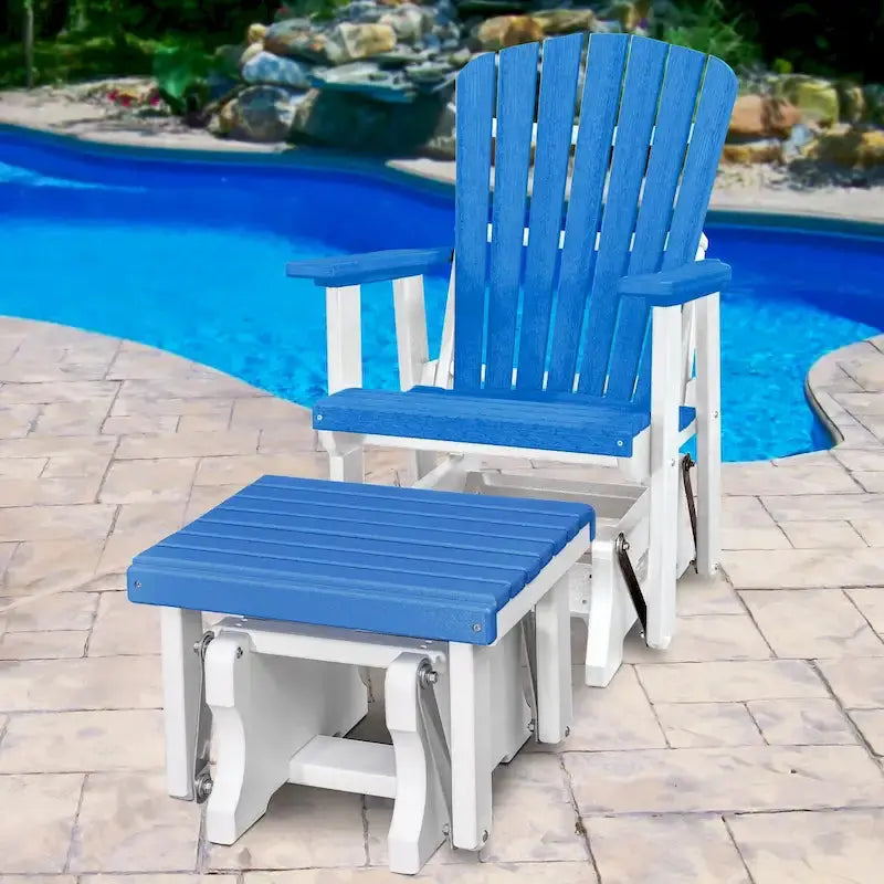 American Furniture Classics Fan-Back Glider Rocker With Matching Ottoman - Handcrafted In The USA