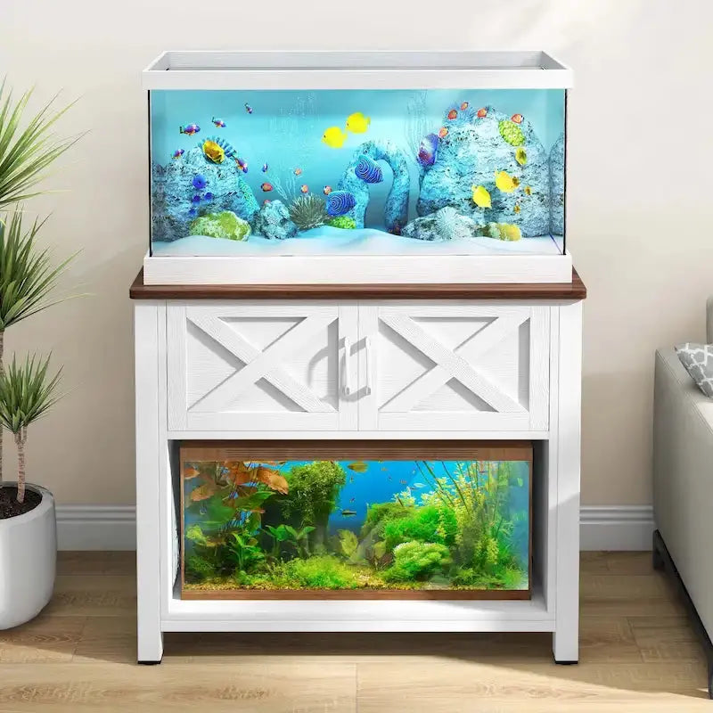Moasis Aquarium Stand Cabinet For 40-50 Gallon Fish Tanks With Built-In Power Outlets