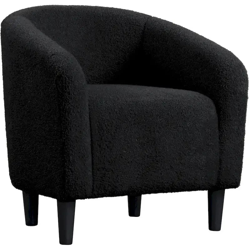 Yaheetech Boucle Upholstered Barrel Accent Chair - Club-Style Armchair