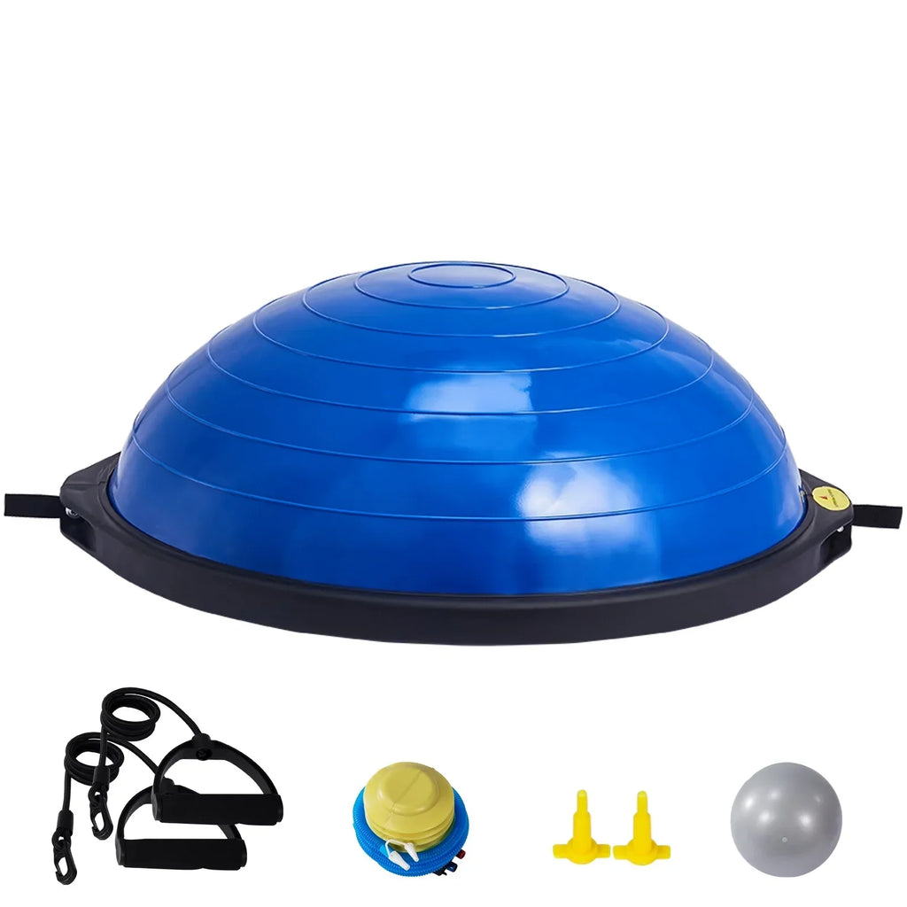 SKYSHALO 26 Inch Half Fitness Balance Ball Trainer With 2 Resistance Bands