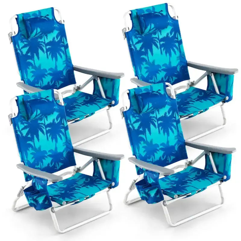 CraftPorch 4-Pack Folding Beach Chairs With 5-Position Recline