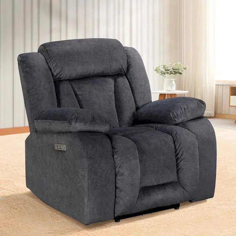 Heated Massaging Recliner Chair, 65L x 37W x 41H