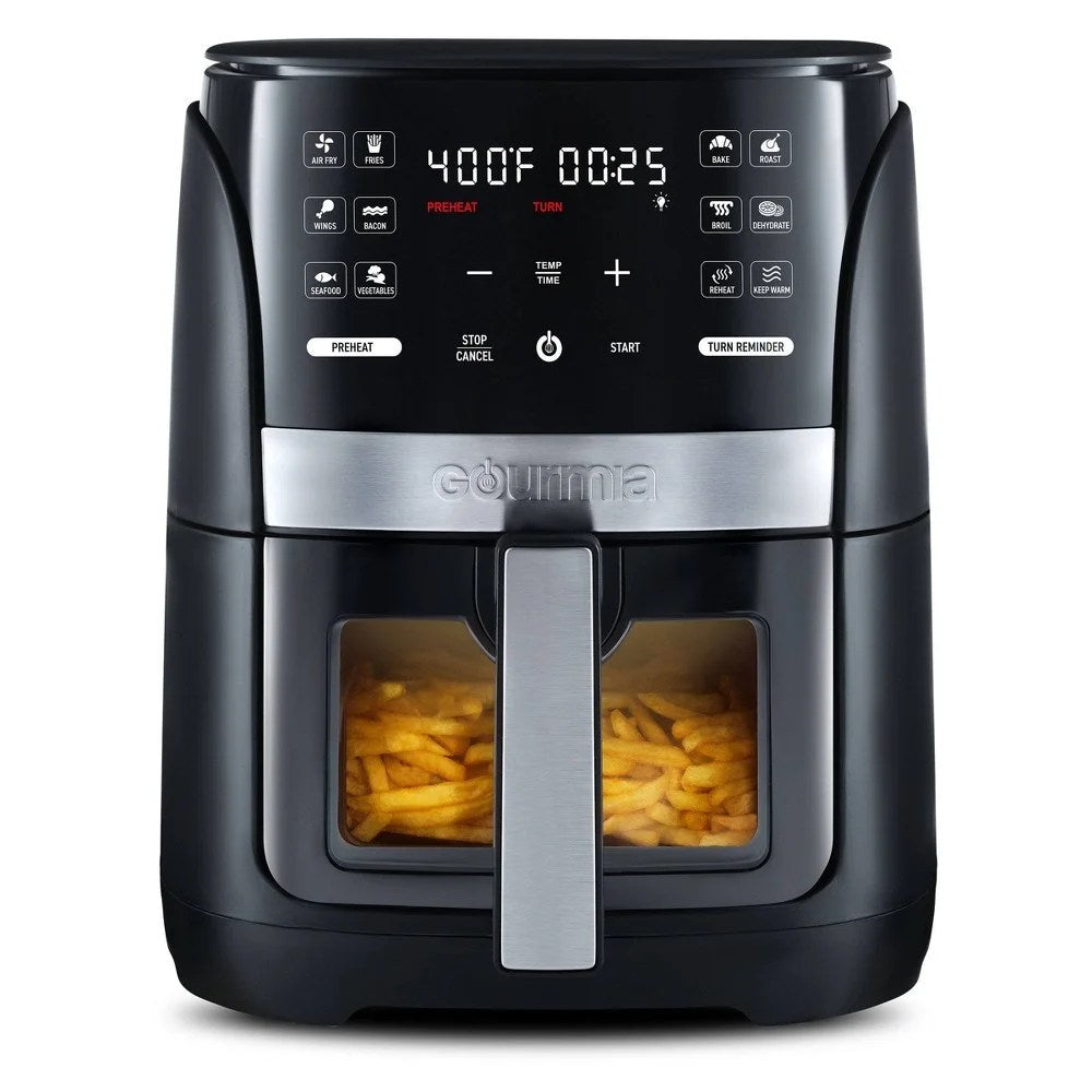 Gourmia 6-Qt Digital Window Air Fryer With 12 Presets - Black