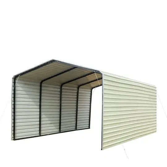 All-Steel Carport 12 ft x 20 ft, Fully Enclosed Sides - CP1220F